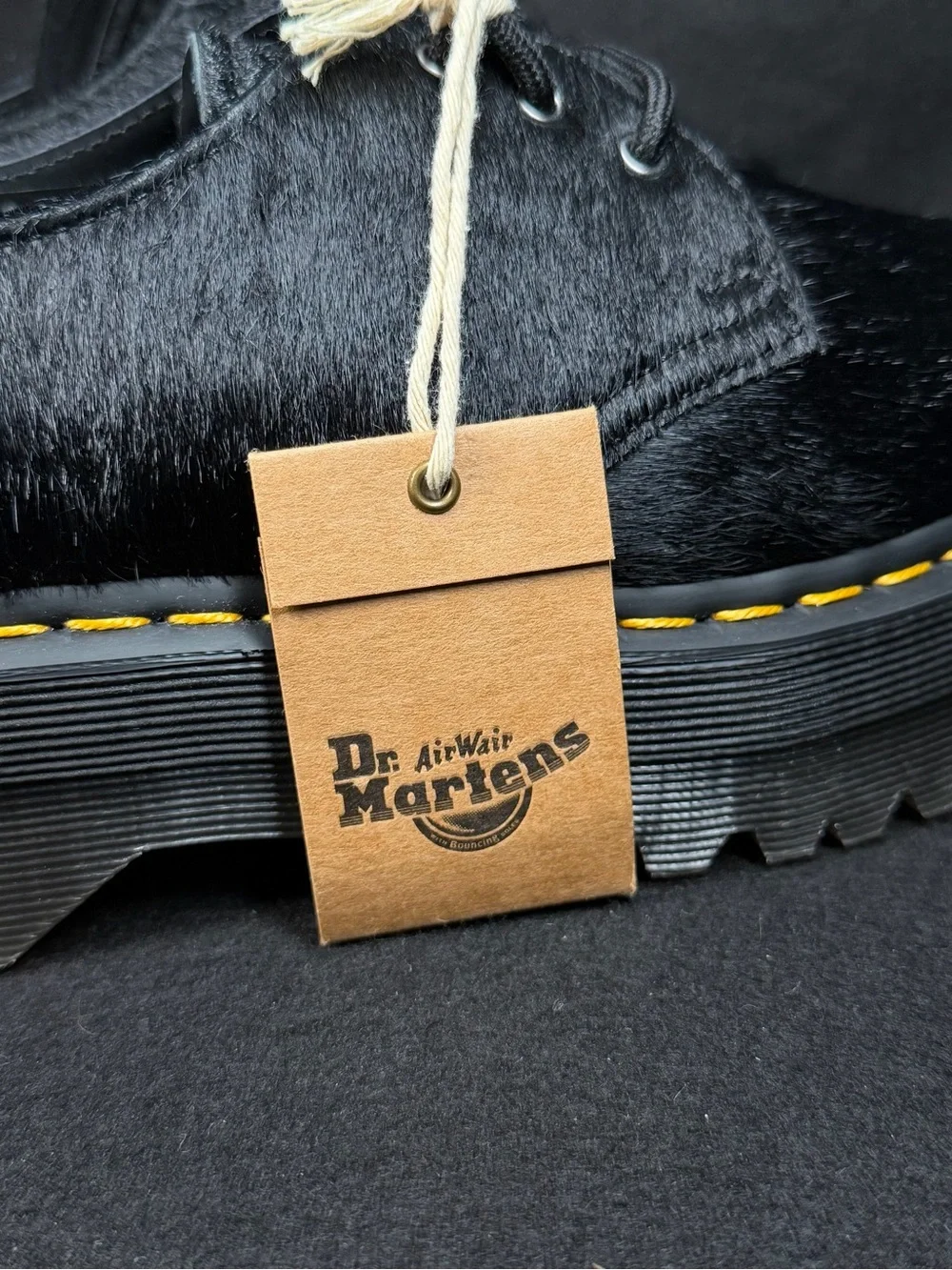 Dr. Martens 1461 Quad Hair-On Platform Shoes | Sz 6
